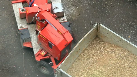 Wood chopping machine Stock Footage 122109864