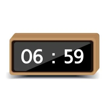 Wood clock digital Stock Illustration