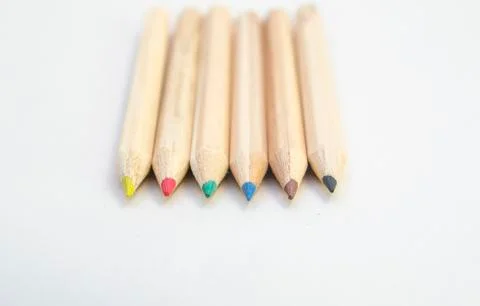 Wood colored crayons 스톡 사진