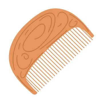 Wood comb accessory Stock Illustration