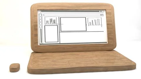 Wood computer Stock Illustration