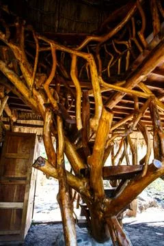 Wood construction indoor Stock Photos