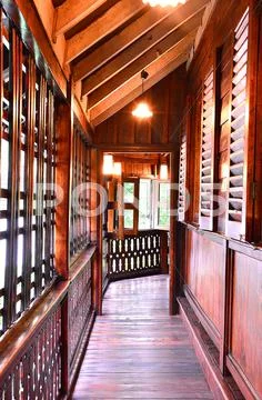 Wood corridor Stock Photos