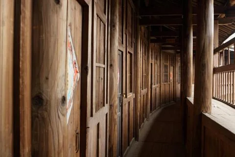 Wood corridor Stock Photos