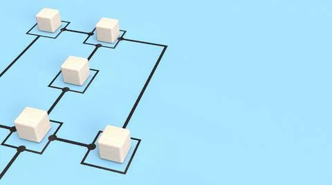 The wood cubes on chart blue background for business concept 3d rendering Ilustración de archivo