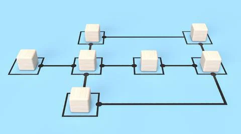The wood cubes on chart blue background for business concept 3d rendering Ilustración de archivo