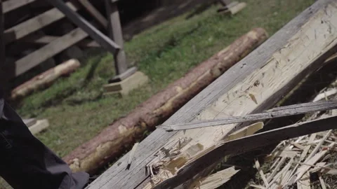 Wood Cutter Work Stock-Footage 237613655