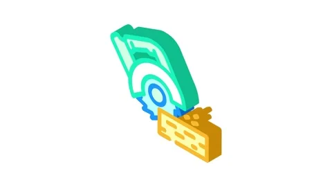 Wood cutting frame construction isometric icon animation Stock Footage 327276387