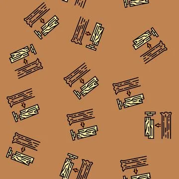 Wood cutting frame construction vector seamless pattern Illustrazione stock