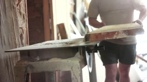 Wood cutting machine Stock Footage 66445866