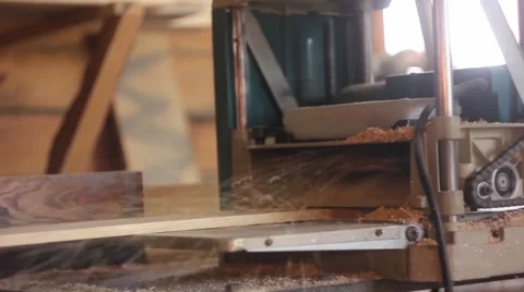 Wood cutting machine Stock Footage 66445913