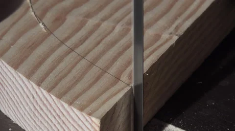 Wood-cutting using a bandsaw 스톡 동영상 56432093