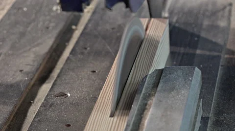 Wood-cutting using a circular saw Stock Footage 56432673