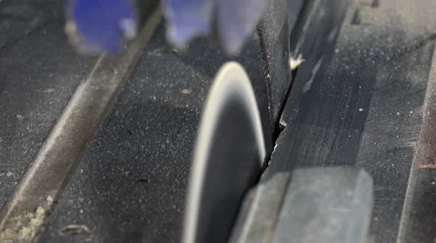 Wood-cutting using a circular saw Stock Footage 56433283