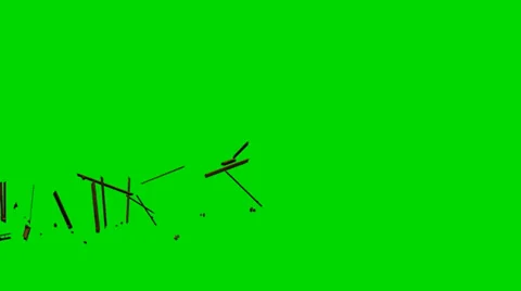 Wood debris explode - isolated green screen footage Clip 2 Stock Footage 33643615
