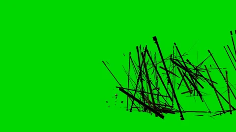 Wood debris explode - isolated on green screen  Stock-Footage 33643847
