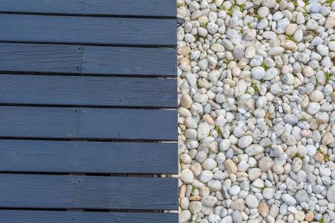 Wood deck floor Stock Photos