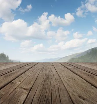 Wood deck Stock Illustration