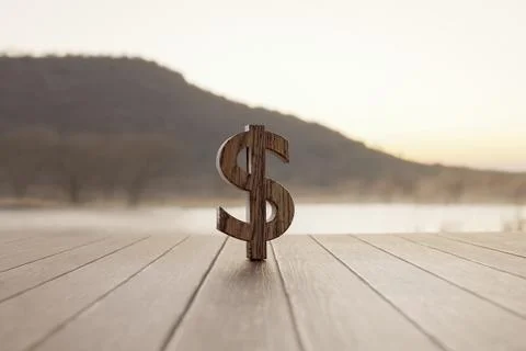 Wood dollar Illustrazione stock