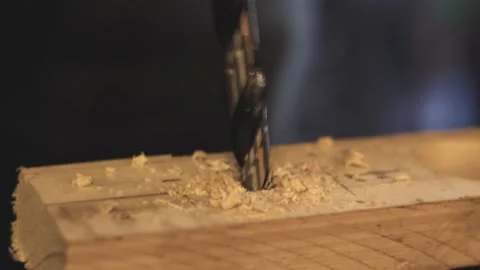 Wood drill 4K Stock Footage 195871023