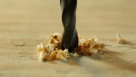 Wood Drill Close Up 1 Stock Footage 105885725
