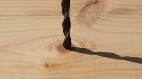 Wood drill at work Stock Footage 8567665