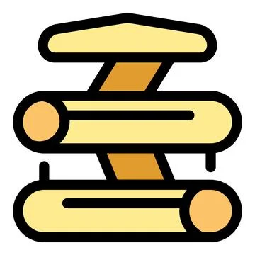 Wood drying kiln for lumber processing and timber seasoning Stock Illustration