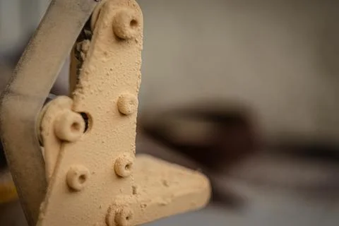 Wood dust on the machine Stock Photos