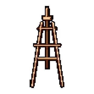 Wood easel pixel art vector illustration Stock Illustration