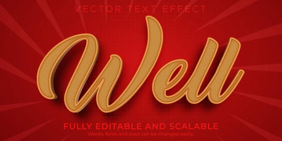 Wood editable text effect, 3d text style Illustrazione stock