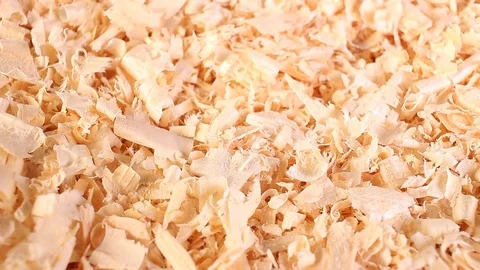 Wood excelsior pet bedding Stock Footage 102747683