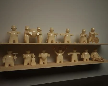 Wood figures 3D Model