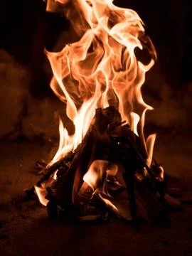 Wood fire burning in fireplace Stock Photos