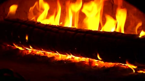 Wood fire burning Stock Footage 137136214