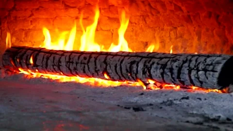 Wood fire burning Stock Footage 137136411