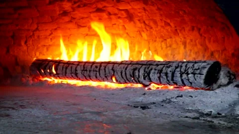 Wood fire burning Video stock 137136431