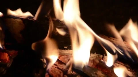 Wood on fire - close up Stock Footage 138562559