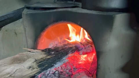 Wood fire for cooking Stock Footage 326488825