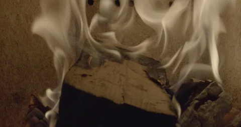 Wood fire flame Stock Footage 88382979