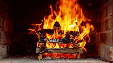 Wood Fire Flames Stock Footage 59643551