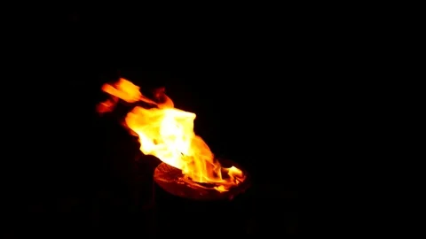 Wood fire flames Video stock 83736609