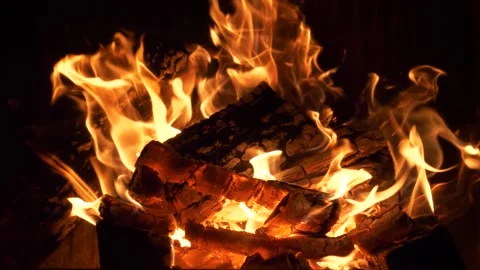 Wood Fire Stock Footage 333112271