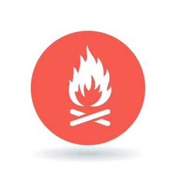 Wood fire icon Stock Illustration