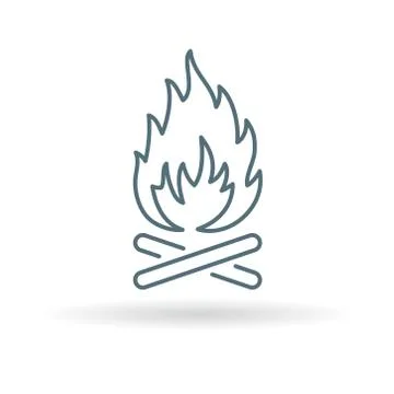 Wood fire icon Stock Illustration