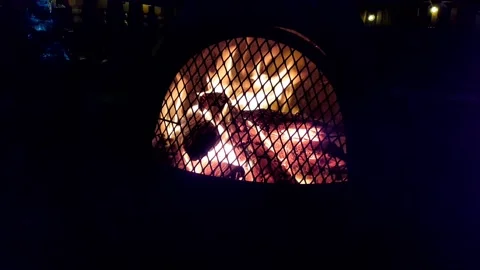 Wood Fire Outside 1 Stock Footage 130534875