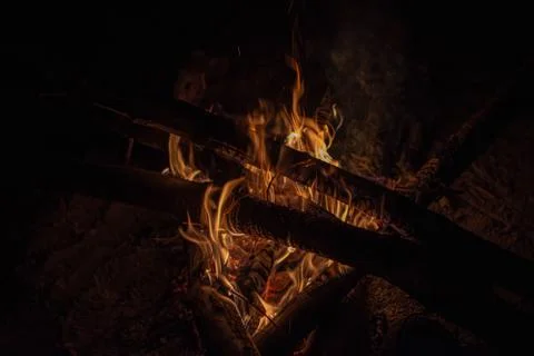 Wood on fire  Stock Photos
