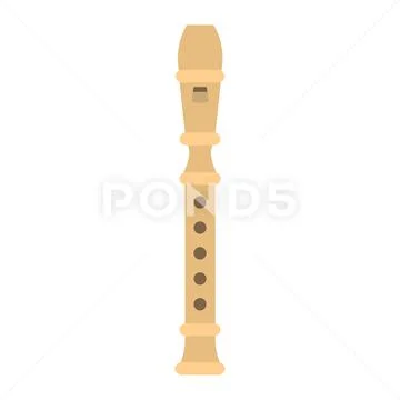Wood flute flat icon, music and instrument Stock Illustration