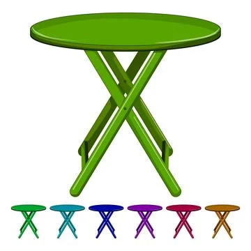 Wood folding table cartoon vector graphic Stock Illustration