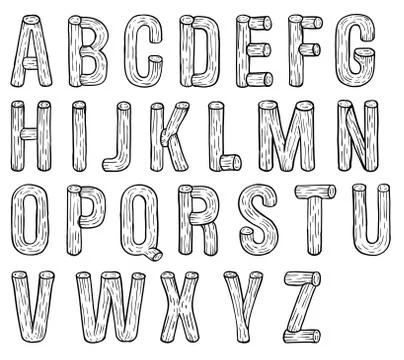 Wood font Illustrazione stock