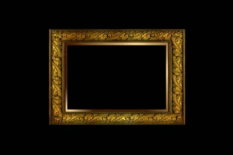 Wood Frame Motion Design Element 02 Widescreen Stock Footage 10874940